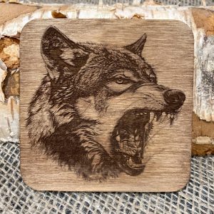 Viking Engraved Wolf Coaster